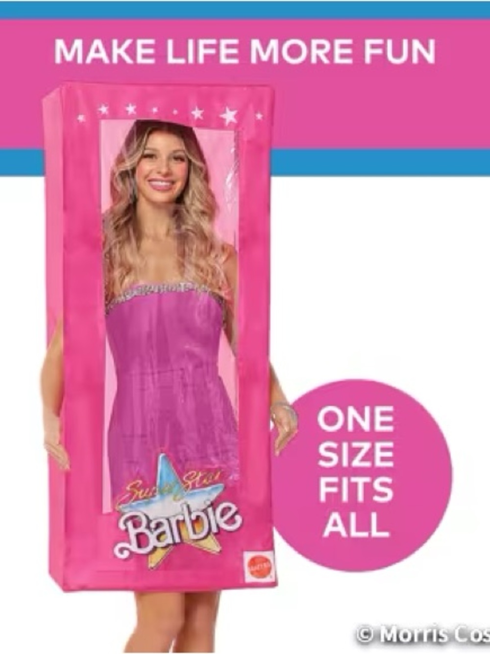 Barbie Doll Box Costume - Adult OS Bright Pink - Picture 3 of 5